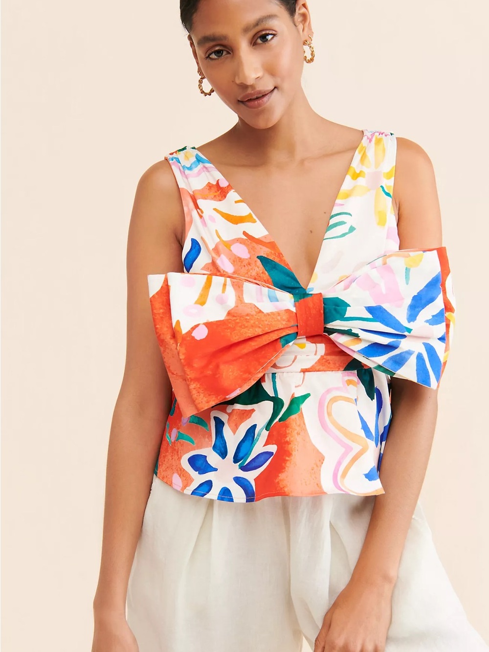Hutch Multicolor Floral Bow-Front Tank Top